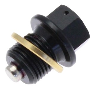 Bouchon de vidange aimanté alu noir M10, M12, M14, M16, M19, M20