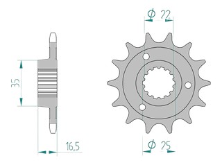 Pignon de sortie de boite 525 pour Ducati 848 / 1098 / 1198 / DIAVEL