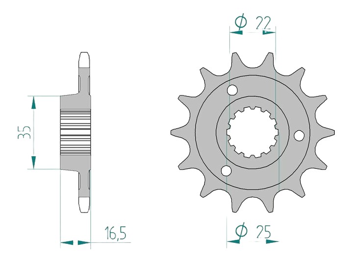 Pignon de sortie de boite 525 pour Ducati 848 / 1098 / 1198 / DIAVEL