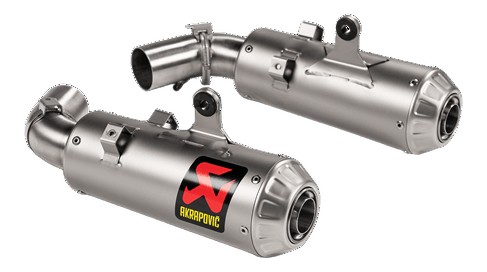 PAIRE DE SILENCIEUX EN TITANE AKRAPOVIC DUCATI HYPERMOTARD 950 / SP 2019-2024 (S-D9SO15-HCBT)