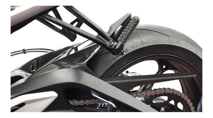 GARDE BOUE ARRIERE CARBONE POUR TRIUMPH 765 (CRB89L)