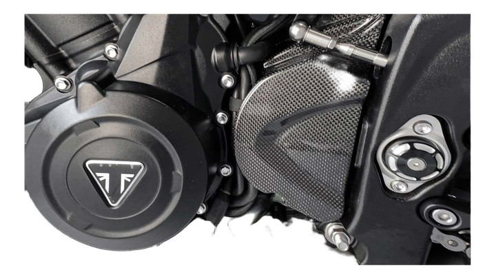CACHE PIGNON SORTIE DE BOITE EN CARBONE POUR TRIUMPH 765 (CRB94L)