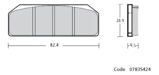 Plaquette Brembo Z04 pour étrier XB9L2A0, XB9L2A1, Moto2 XA8D1E0/1 (07835424)
