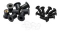 Lot de 6 vis alu M5 + inserts caoutchouc + rondelles- kit fixation pour bulle ou carénage