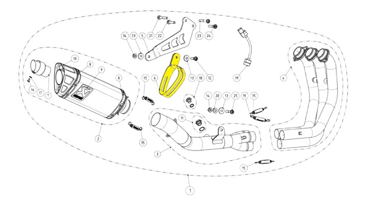 Collier d'echappement en carbone pour silencieux Akrapovic (P-MCCAP15)