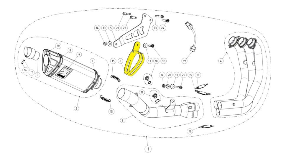 Collier d'echappement en carbone pour silencieux Akrapovic (P-MCCAP15)