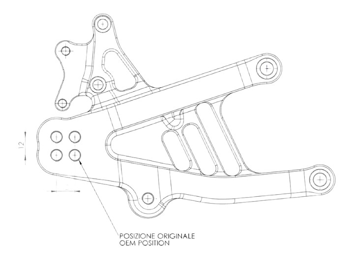 COMMANDE RECULÉES SPIDER PANIGALE V4 2025-2026, V4R 2026 (10.D311)
