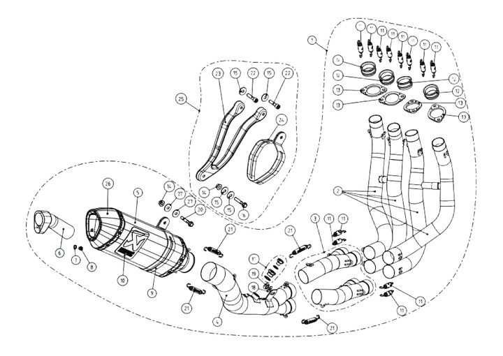 TUBE DECATALYSEUR TITANE YAMAHA R1 2015-2019 (L-Y10SO11T/TD)