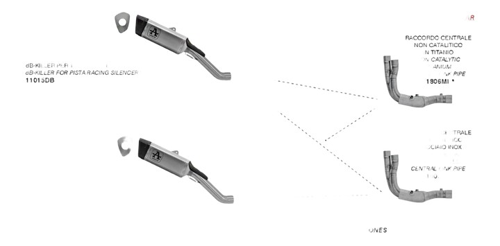 Collecteur décatalysé Arrow en titane pour Aprilia RSV4 2025-2026, TUONO V4 2025-2026 (71806MI)