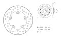 DISQUE DE FREIN ARRIERE BREMBO ORO APRILIA RS660 2020-2025 (68B407G6)