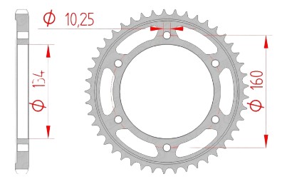 Couronne AFAM Acier en 525 pour CBR 600 2007›2024
