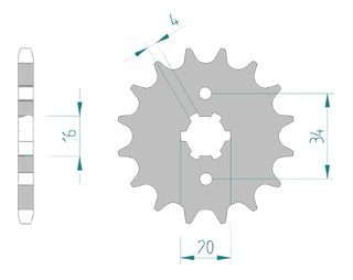 Pignon de sortie de boite YAMAHA YZF-R 125 de 2017 à 2023