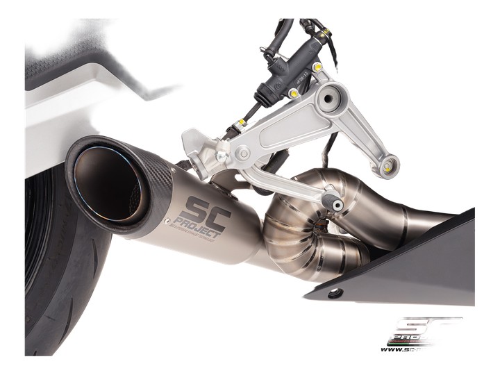 Ligne complète 2-1 titane SC-PROJECT avec silencieux S1 titane Aprilia RS660 2025-2026 (A23C-PCLT41T)
