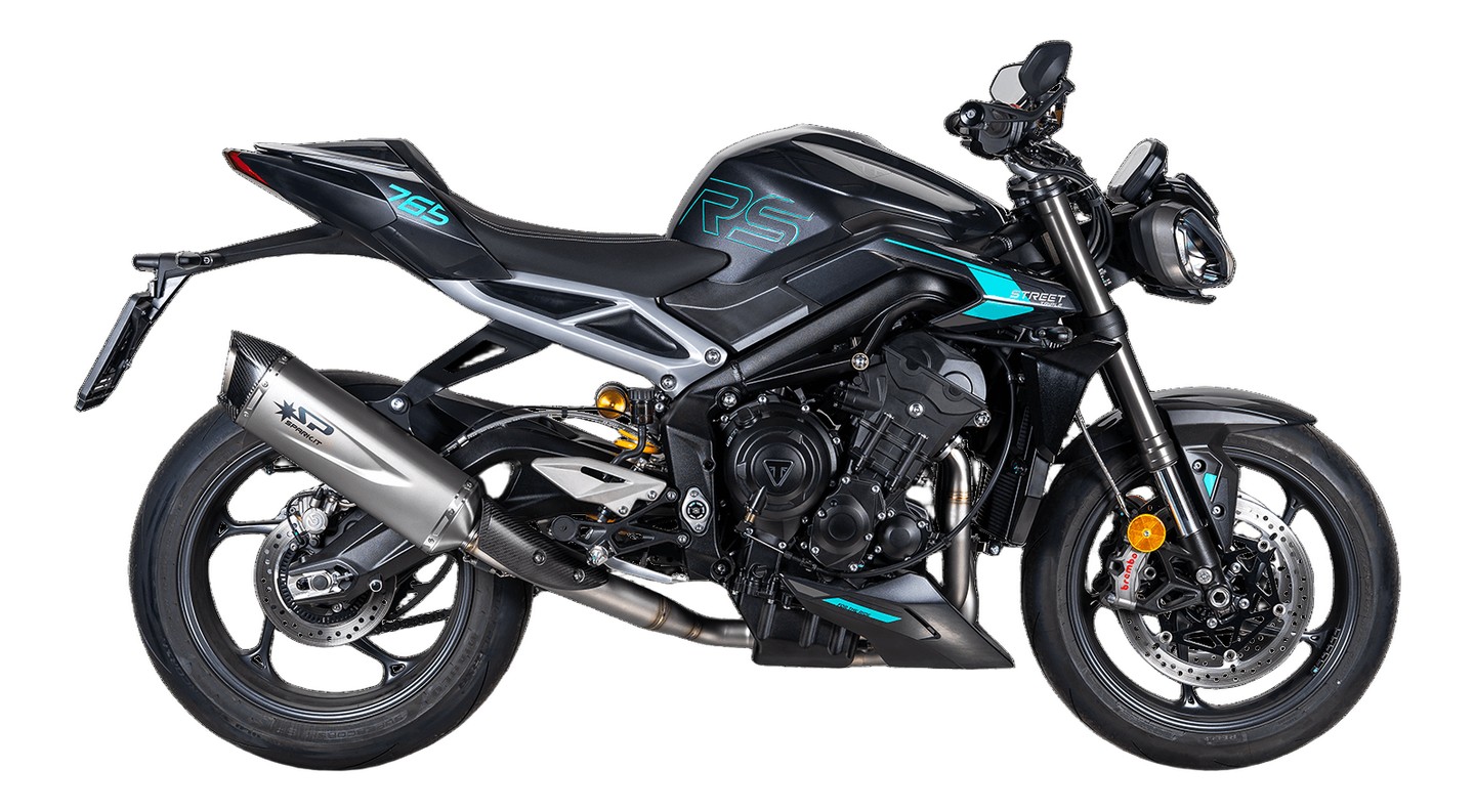 Ligne 3/4 inox/titane silencieux FORCE EVO Street Triple 765R/S/RS, Daytona Moto2 765 2017-2024 SPARK (GTR0510T)