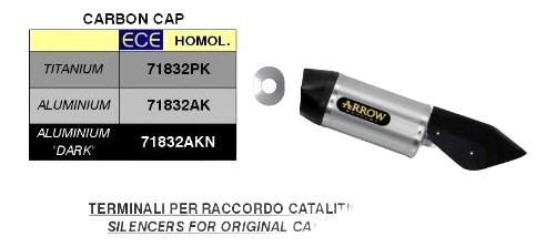 Silencieux INDY RACE ARROW embout carbone Multistrada 1200/S DVT 2015-2018, Multistrada 1260/S 2018-2020