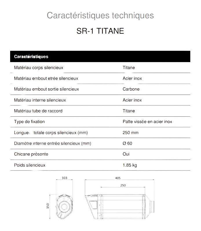 SILENCIEUX EN TITANE SR-1 MIVV APRILIA RSV4 2021-2024