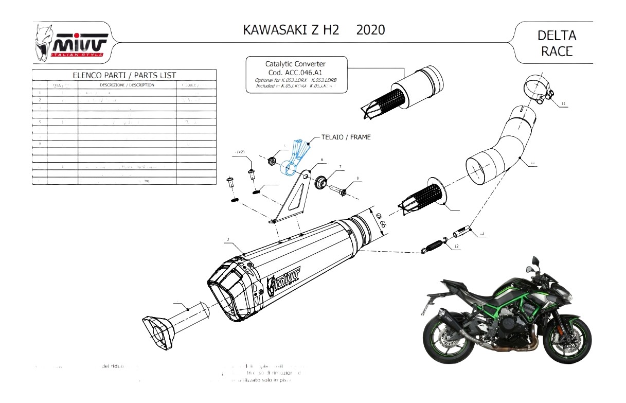 Silencieux MIVV Delta Race pour Kawasaki Z H2 2020-2024 (K.053.LDRB)