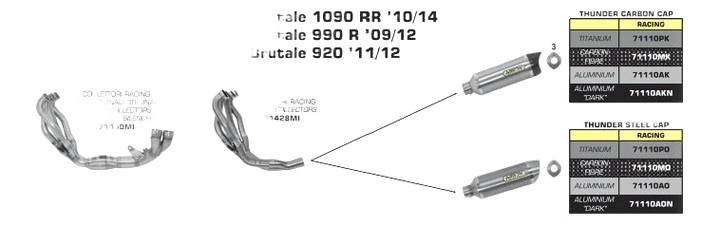 LIGNE COMPLETE ARROW MV-AGUSTA BRUTALE 920 / 990 R / 1090 RR