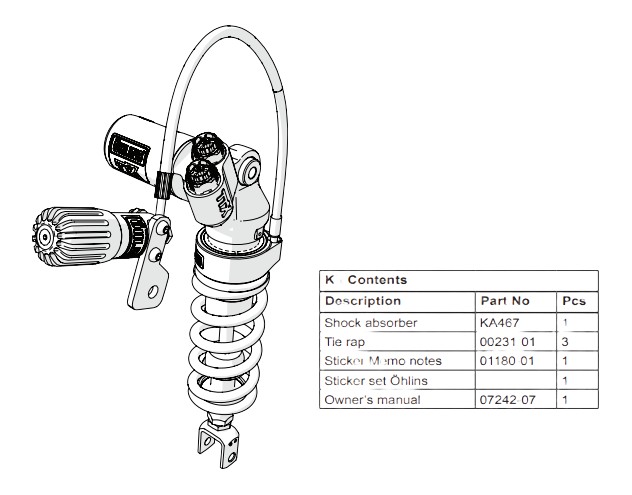 AMORTISSEUR ARRIÈRE OHLINS TTX-GP ZX6R 2009-2016 / ZX636 2013-2025 (KA467)