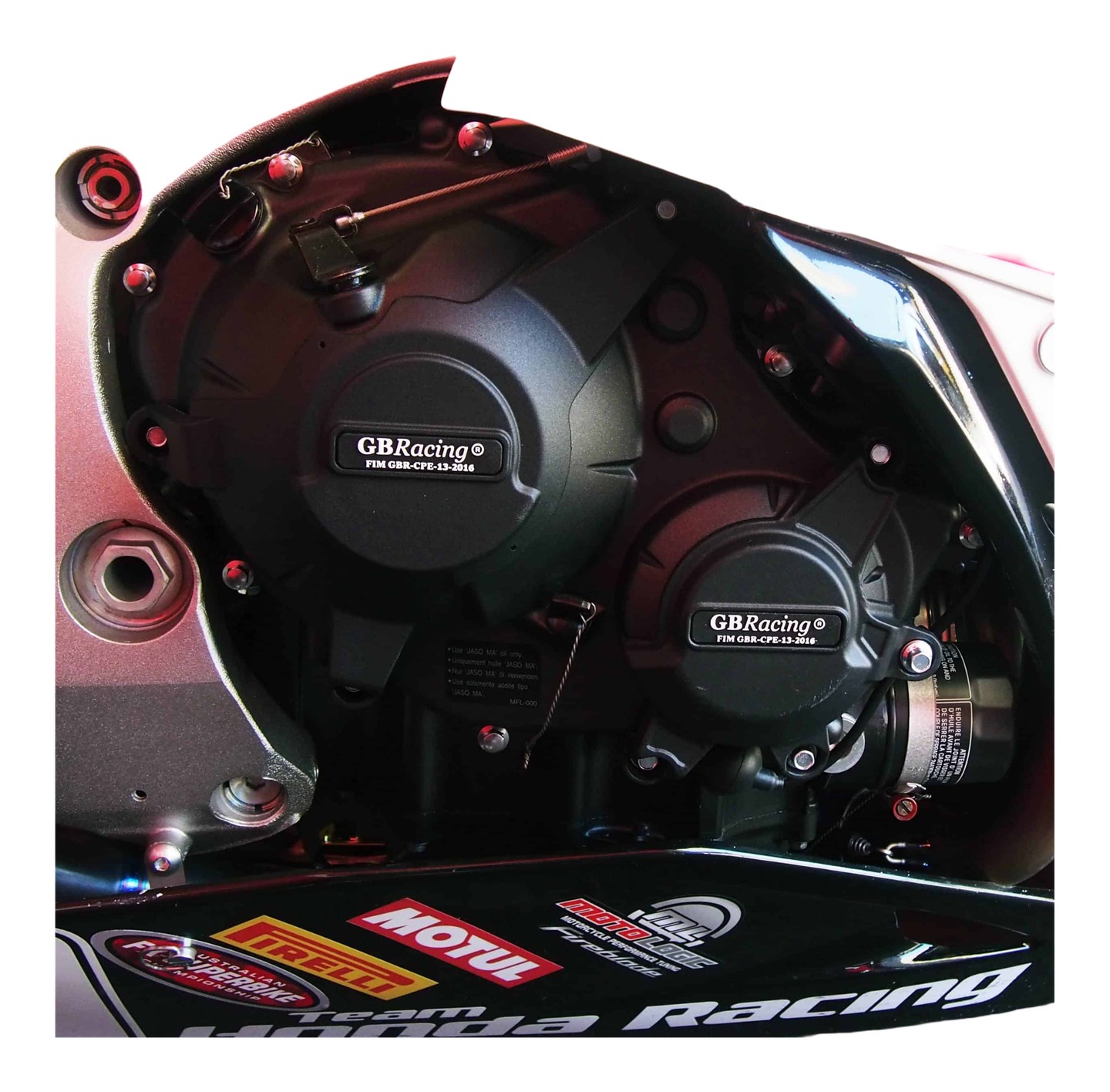 Kit de 3 protections de carter GB Racing CBR1000RR 2008-2016, CBR1000RA 2010-2016