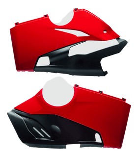 KIT DE SABOT ROUGE ET NOIR POUR ECHAPPEMENT AKRAPOVIC PANIGALE V4 (97180651AA)