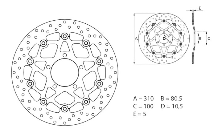 Disque de frein Avant BREMBO Oro ZX10R 08›15