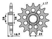 Pignon de sortie de boite Aprilia RS 660 2021-2024