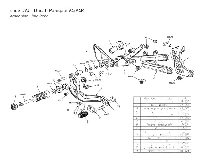 COMMANDES RECULÉES BONAMICI PANIGALE V4 18-23 (DV4)