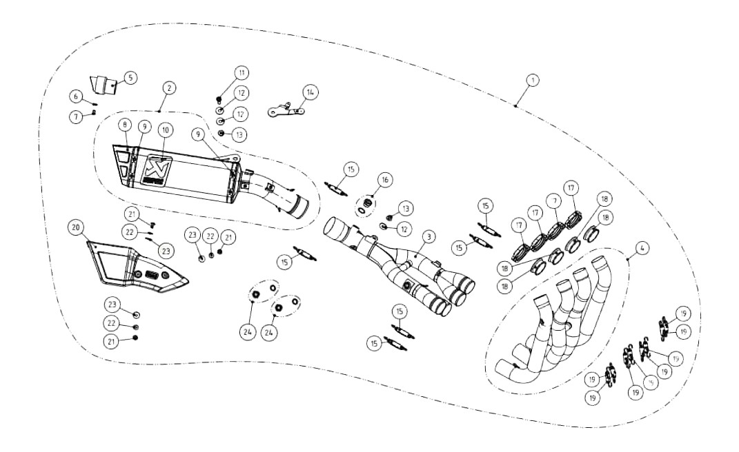 LIGNE COMPLETE AKRAPOVIC EVOLUTION YAMAHA R1 2015›2022 (S-Y10E3-APT)