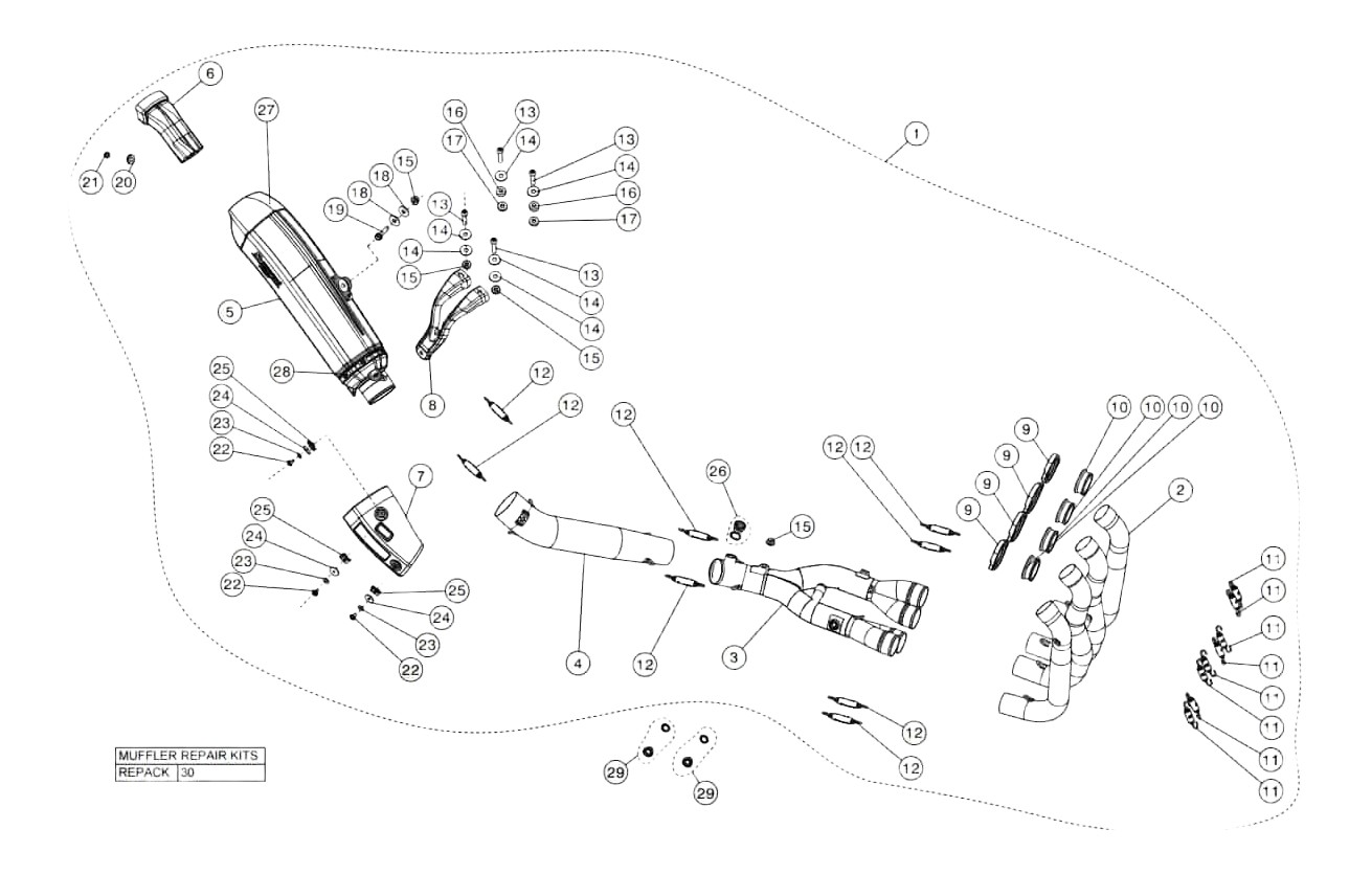 LIGNE COMPLETE EVOLUTION AKRAPOVIC YAMAHA R1 2015›2019 (S-Y10E2-HX2C)
