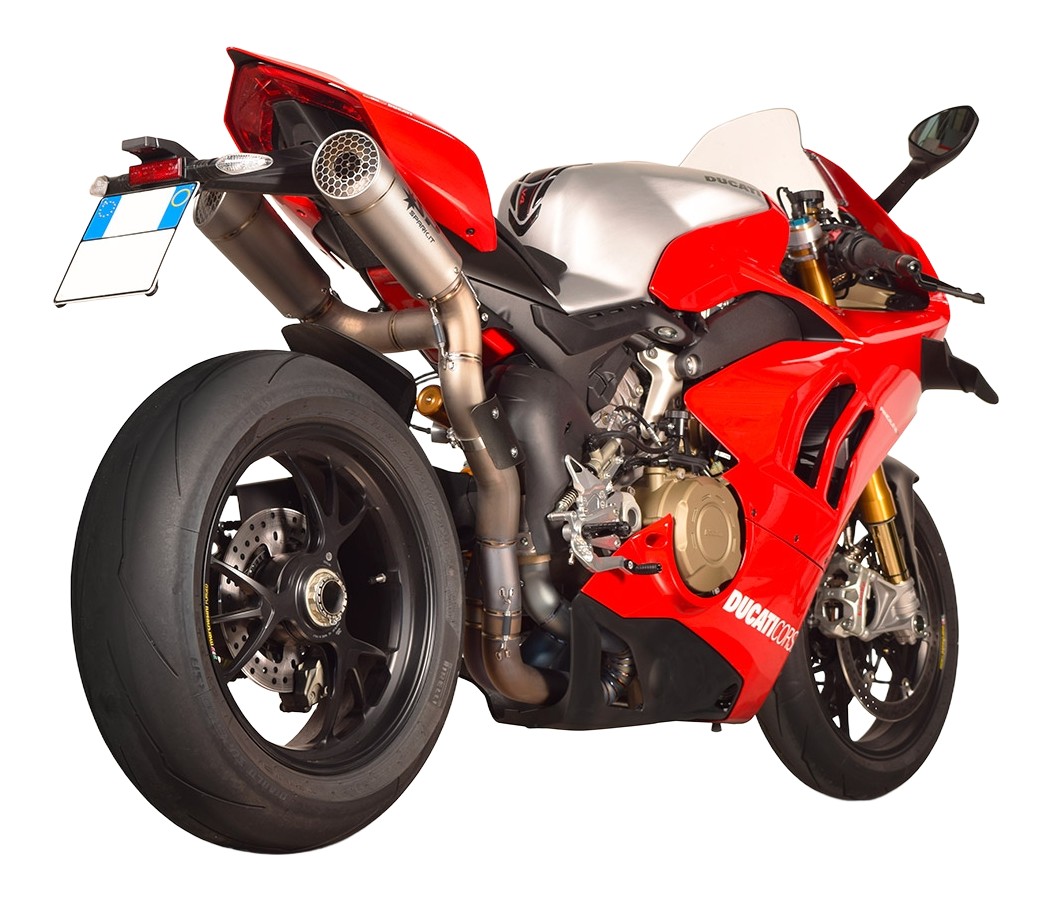 Demi ligne titane SPARK + double Silencieux GRID-O pour DUCATI PANIGALE V4 / S / R 2018›2022 (GDU8827T)