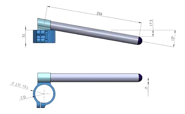 Demi guidon rehaussé PP-TUNING type "R"