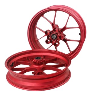Paire de roues en alu forgées rouge Aprilia RSV4 2015›2024