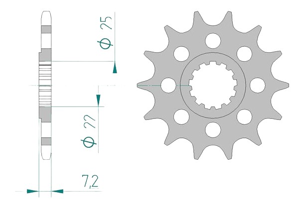 Pignon de sortie de boite en 520 pour ZX10R 04›21