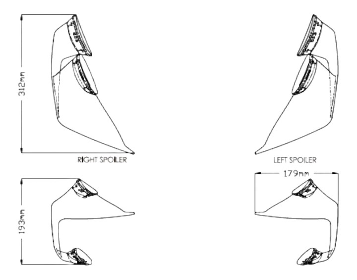 ailerons downforce pour aprilia RSV4 RR RF 