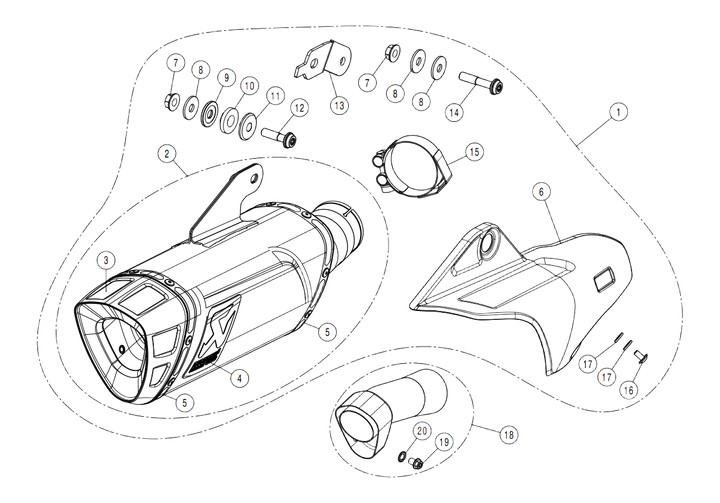 FLASQUE DE PROTECTION CARBONE AKRAPOVIC (P-HSY10SO5)