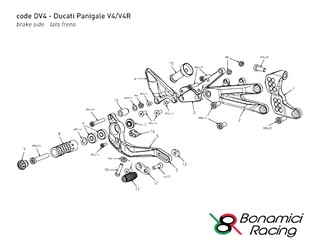 Plaque BONAMICI pour commandes reculées DV4 de PANIGALE V4 (AR_130)