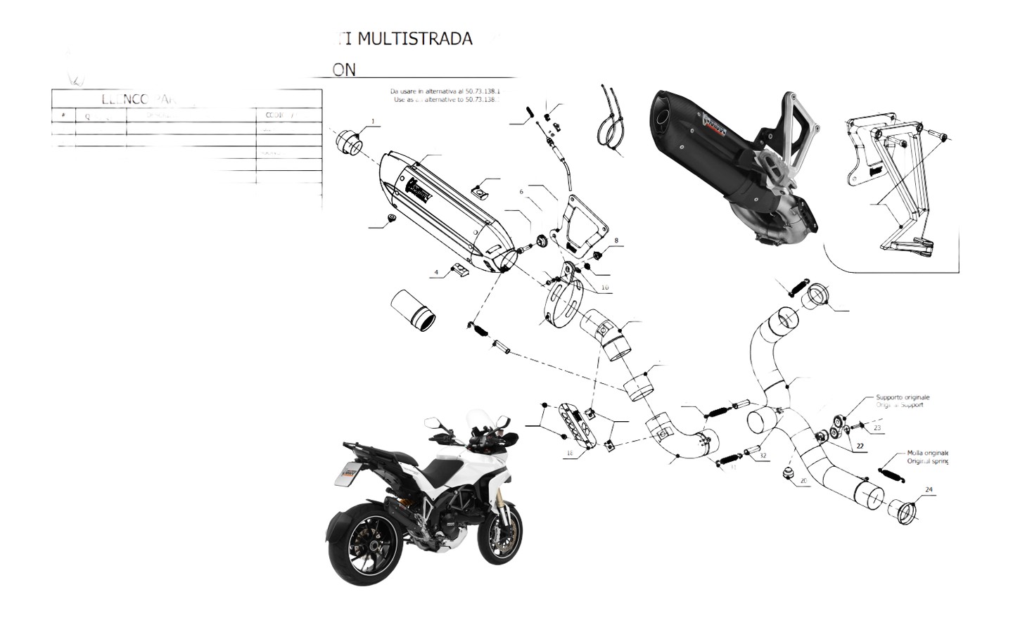 CATALYSEUR POUR MIVV SUONO de DUCATI MULTISTRADA 1200 2010›2014