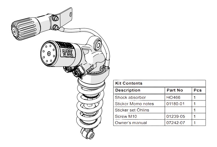 AMORTISSEUR ARRIÈRE OHLINS TTX-GP CBR 1000 RR 08›16 (HO466)