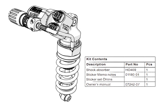 AMORTISSEUR ARRIÈRE OHLINS TTX-GP CBR 600 RR 07›22 (HO469)
