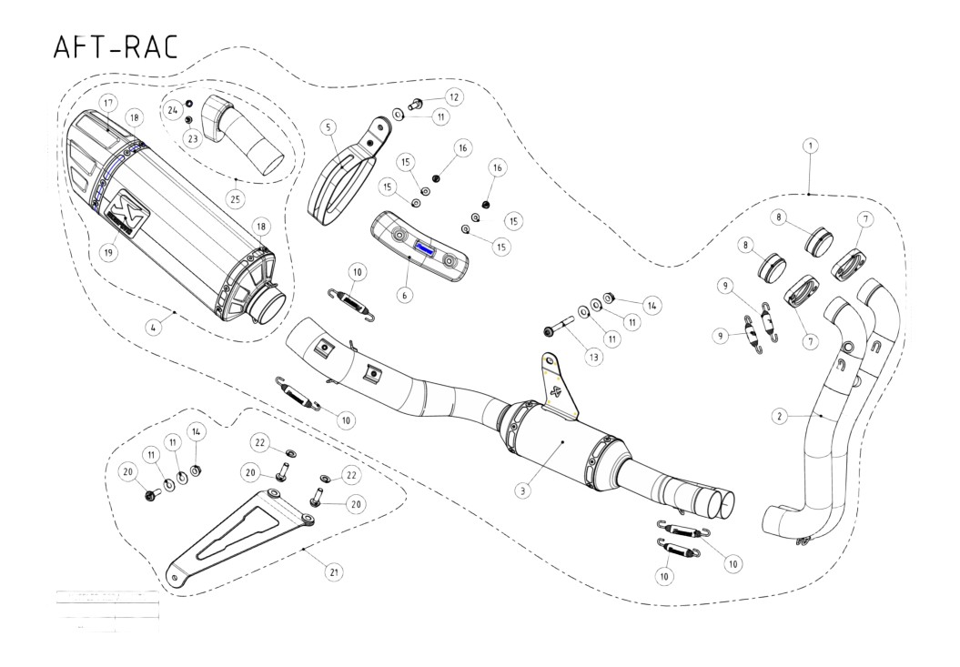 Kit réparation de silencieux carbone Akrapovic RS 660 2020›2023 (P-RKS689APL280)