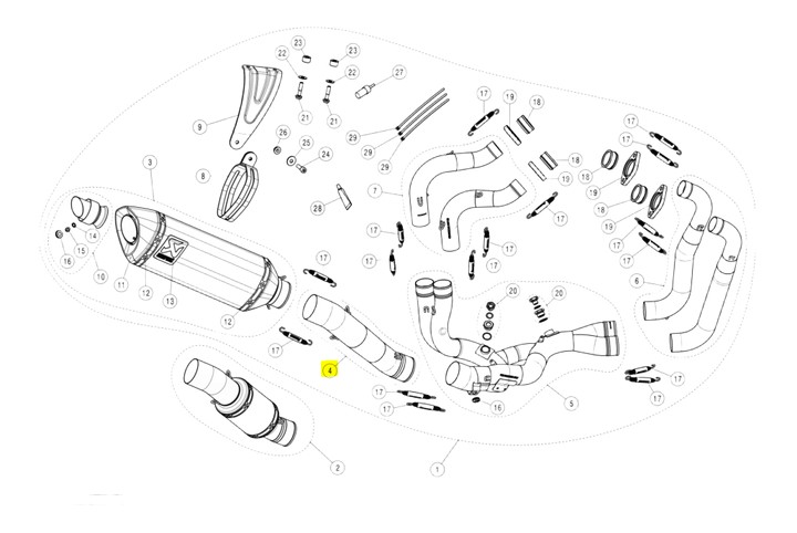 Raccord Akrapovic titane RSV4 2021› (L-A10E12)