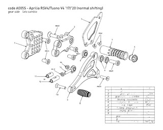 PLATINE GAUCHE COMPLETE NON INVERSE BONAMICI POUR RSV4 A005S