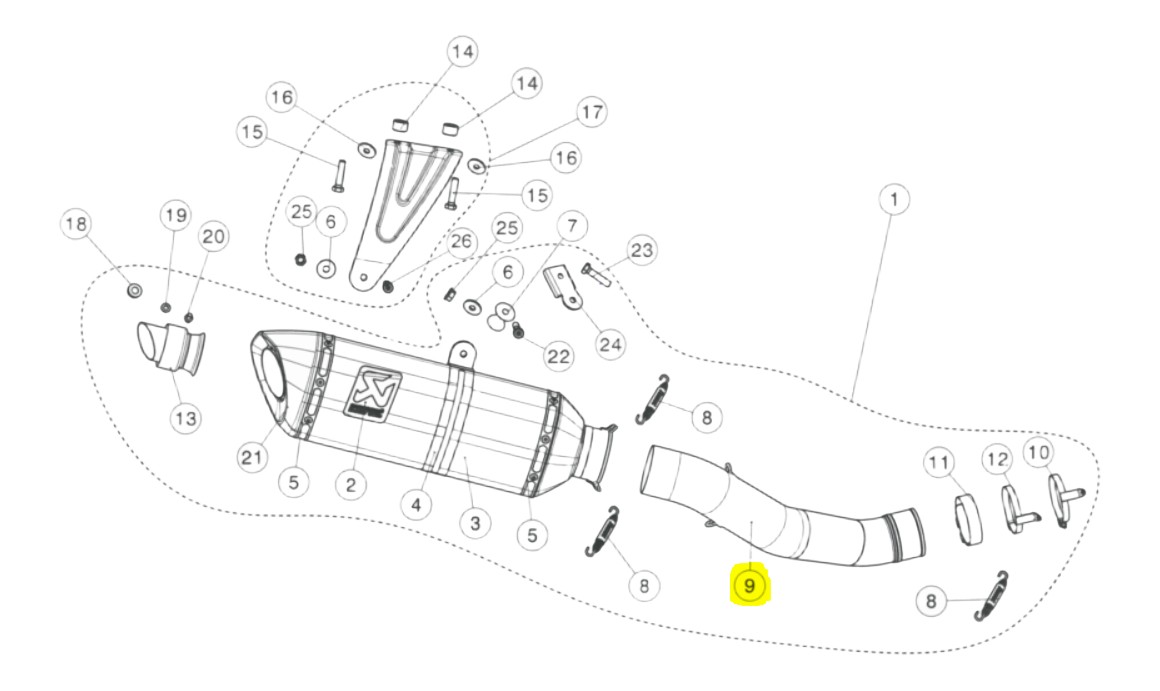 Raccord intermédiaire Akrapovic en titane APRILIA RSV4 17›20, TUONO V4 17›20 (L-A10SO10)