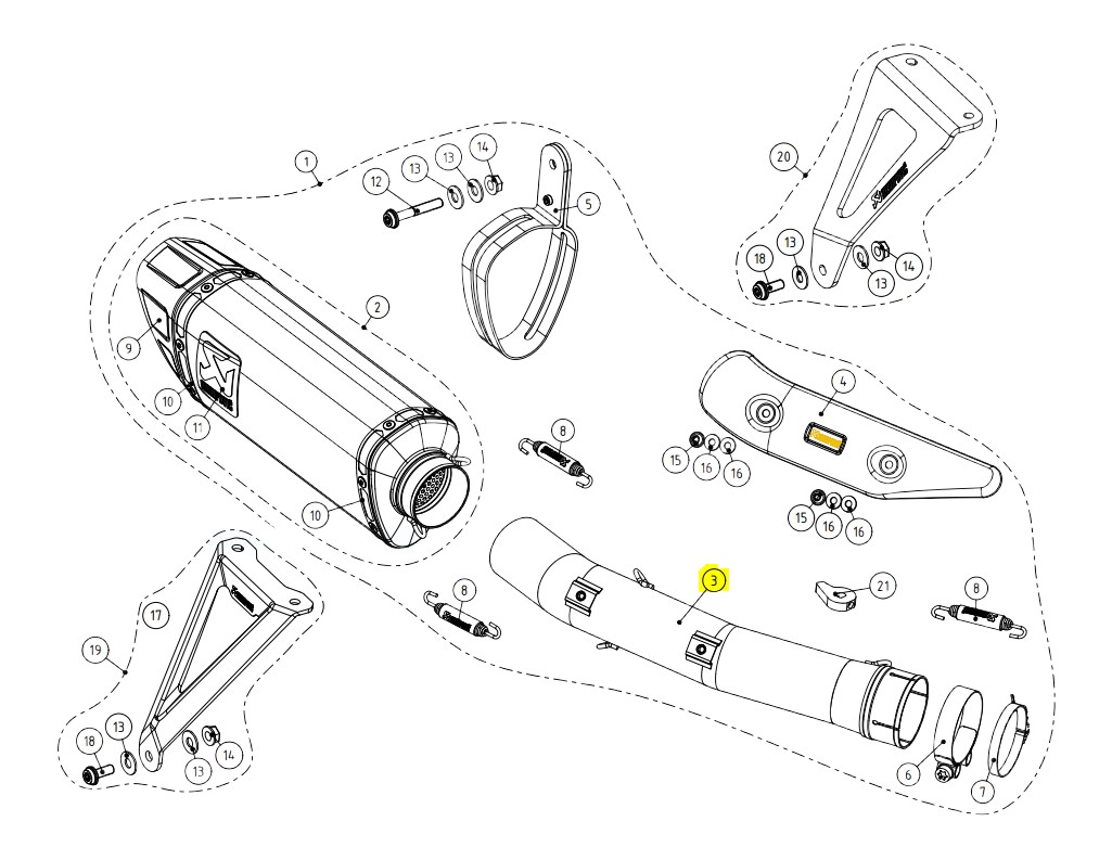 Raccord intermédiaire Akrapovic en titane pour CBR1000RR-R 2020›2024 (L-H10SO10)