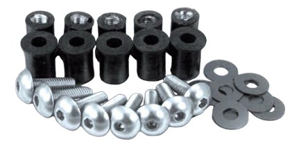 Kit vis + inserts + rondelles pour bulle Ø5mm alu