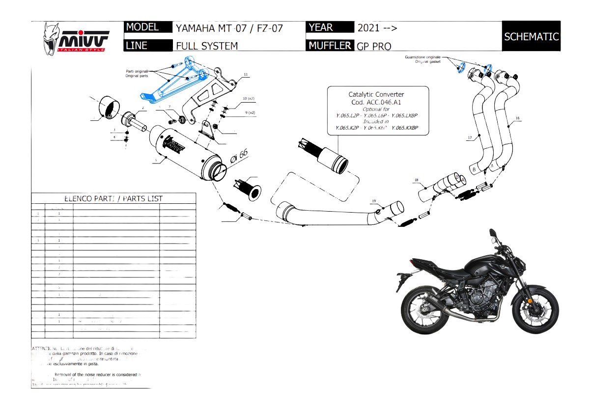 Ligne complète MIVV GP PRO Yamaha MT-07 21-24